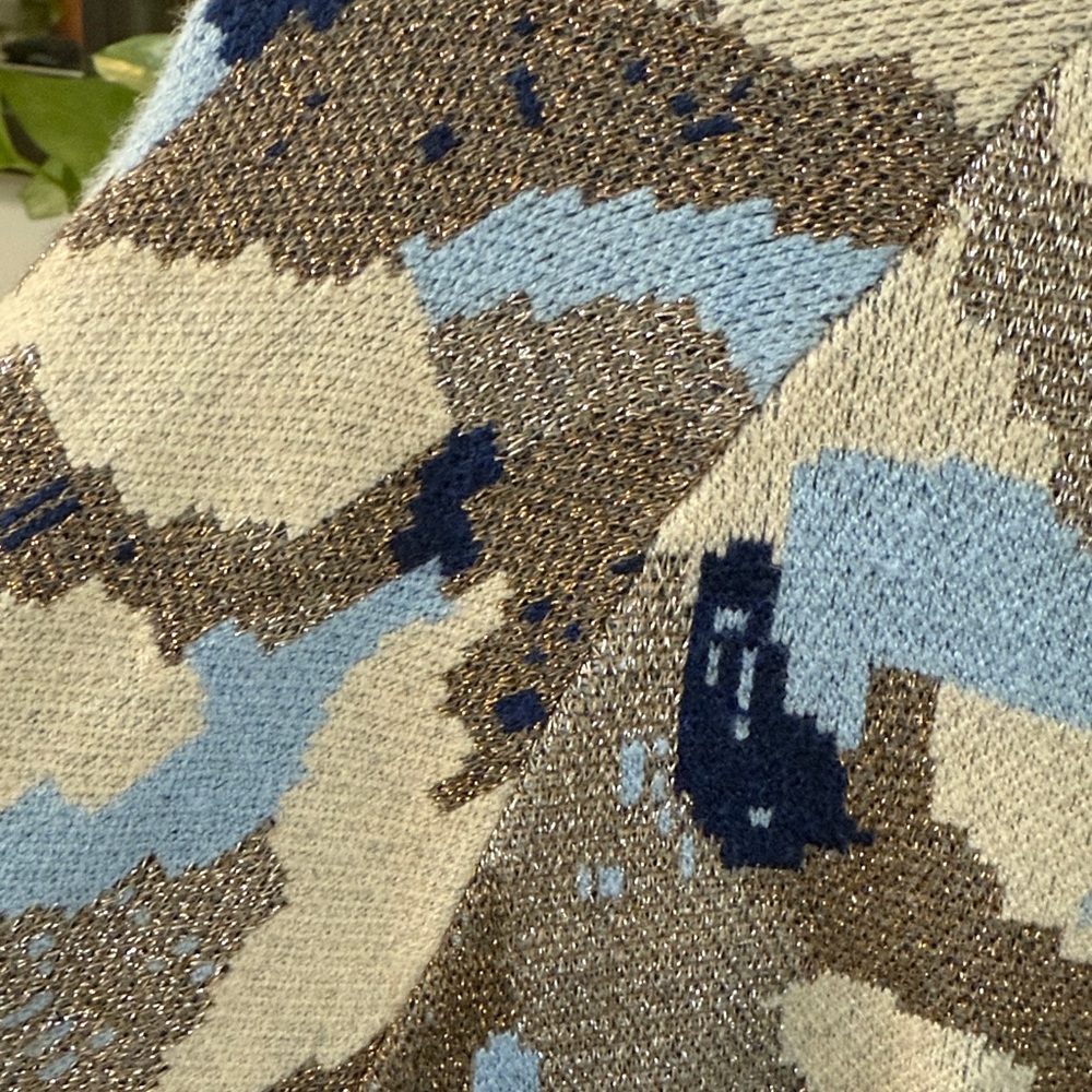 Jodifl Blue, Cream and Sparkling Sweater - NWT - Picture 4 of 5